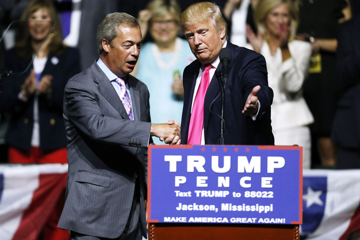 Nigel Farage y Donald Trump, durante un mitin.