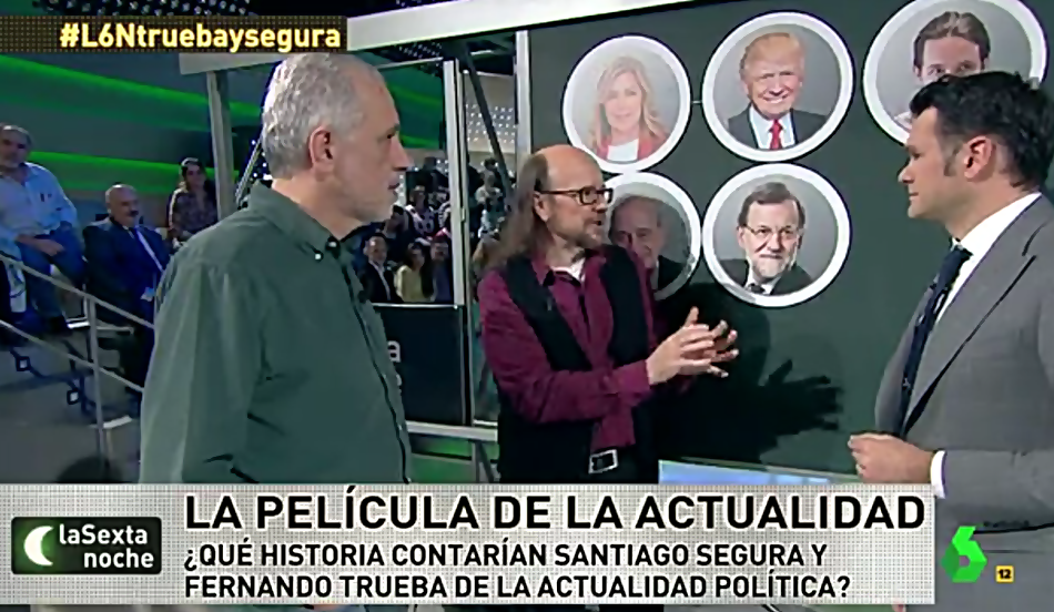 Santiago Segura y Fernando Trueba ayer en 'La Sexta Noche'.