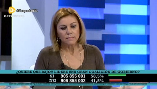 Captura de María Dolores de Cospedal en 13TV
