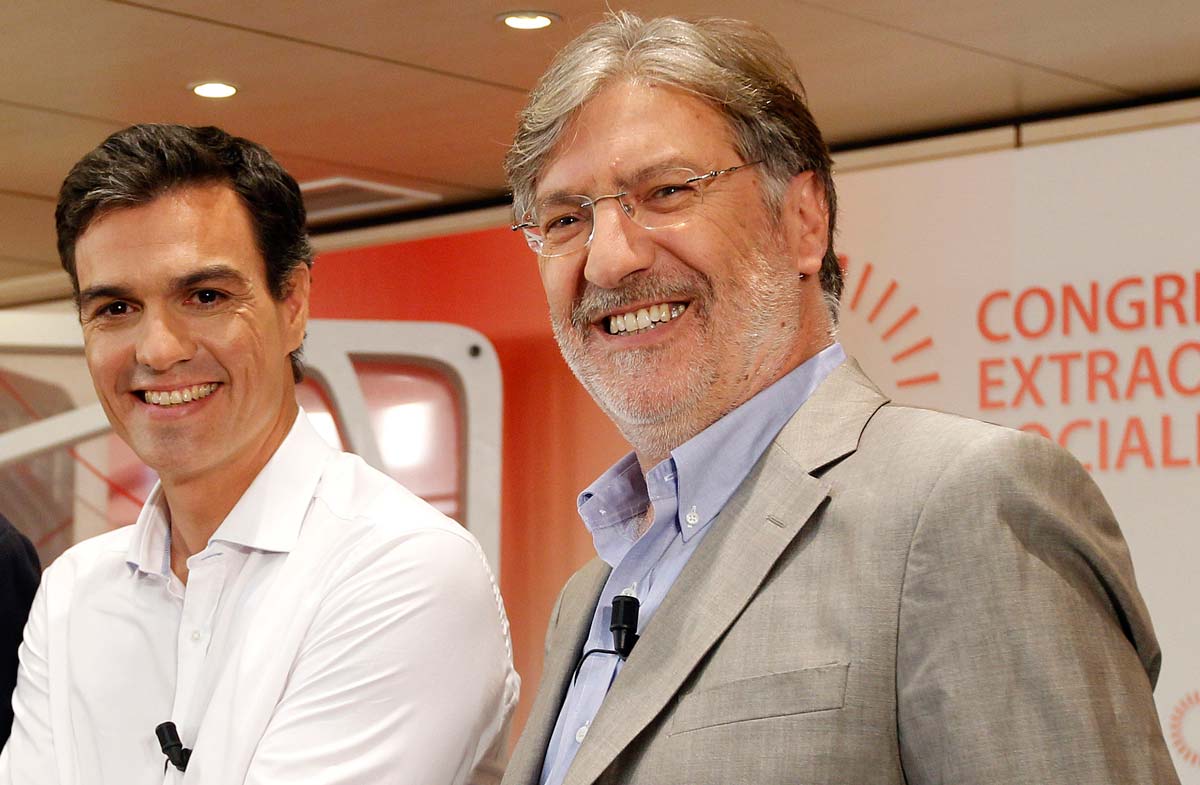 Pedro Sánchez y José Antonio Pérez Tapias