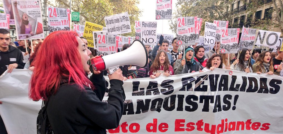 Manifestación estudiantil en Madrid contra la LOMCE este jueves 24 de noviembre