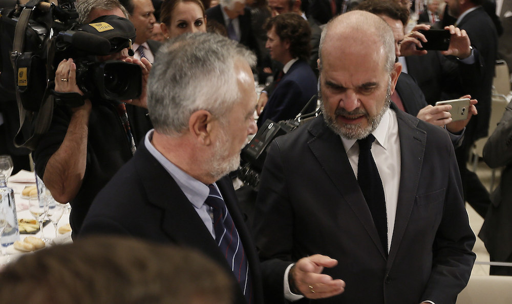 Los expresidentes andaluces José Antonio Griñán y Manuel Chaves.
