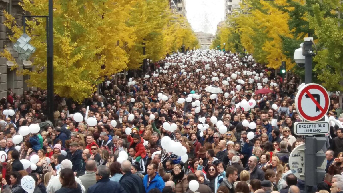 Manifestación de protesta en Granada contra la fusión hospitalaria.