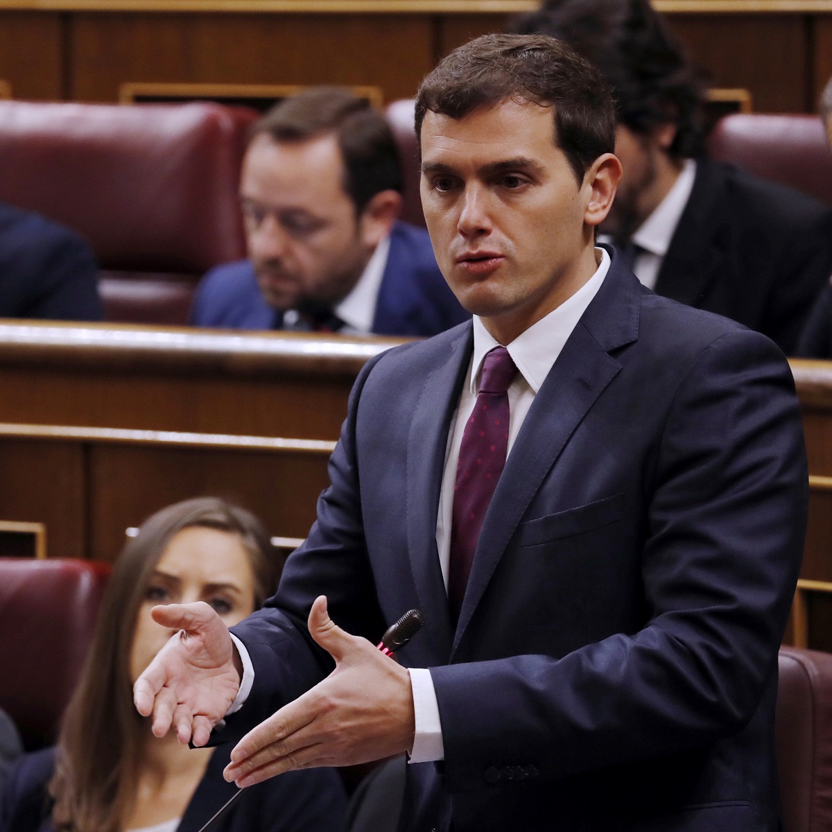 Albert Rivera, presidente de Ciudadanos, durante su intervención en la sesión de control