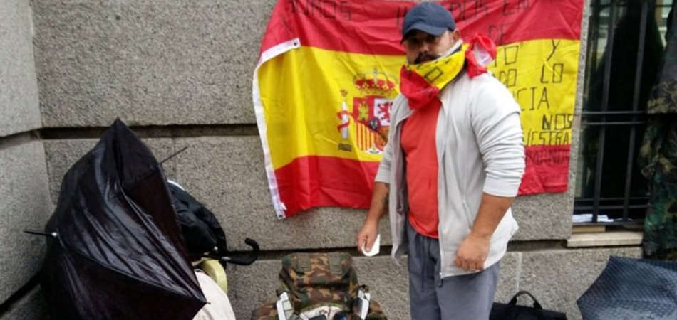 Andrés Merino, militar en huelga de hambre para conseguir que Defensa le conceda su pensión. 