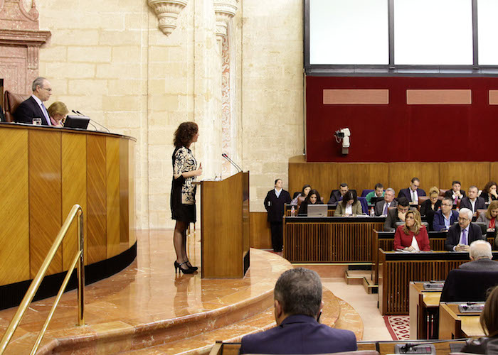 Imagen de archivo de una sesión plenaria del Parlamento andaluz.