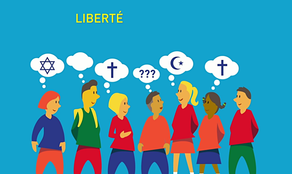Fotograma del vídeo sobre la laicidad en la escuela difundido por el Ministerio de Educación de Francia.