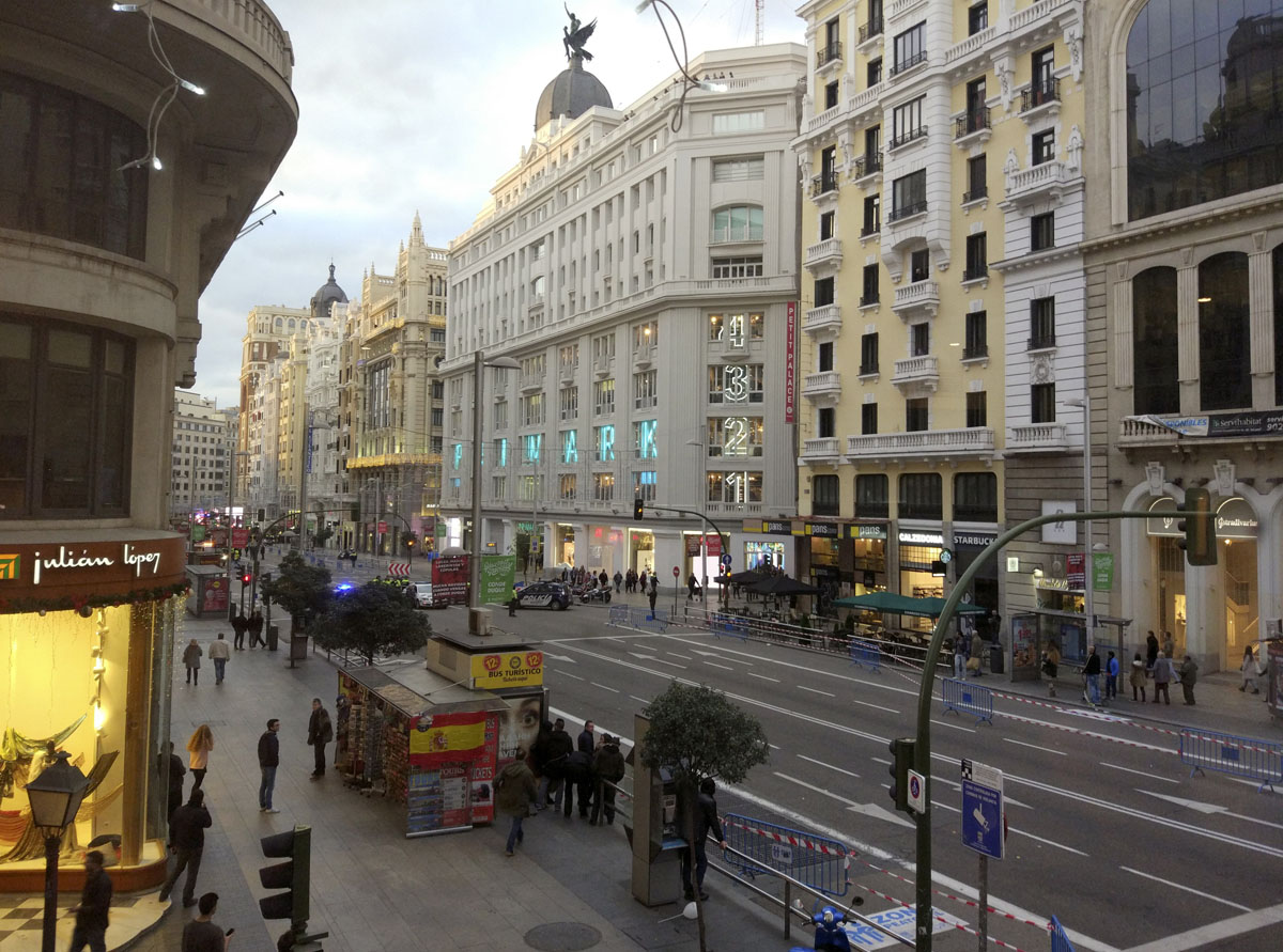 Vista de la Gran Vía de Madrid el pasado 8 de diciembre. 