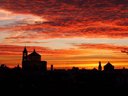 Atardecer en la localidad sevillana de Arahal.