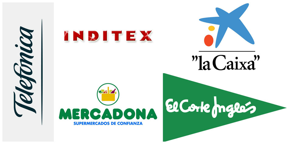 Telefónica, La Caixa, El Corte Inglés, Inditex y Mercadona, las empresas españolas más exitosa