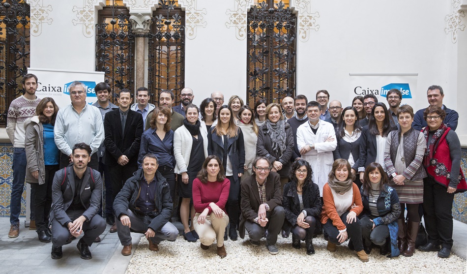 Foto de familia de los representantes de los proyectos seleccionados en la segunda convocatoria de CaixaImpulse. 