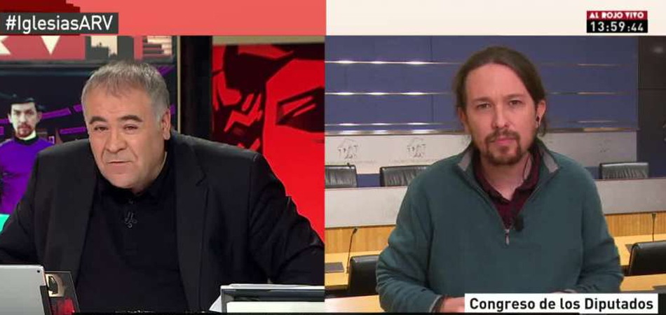 Antonio Ferrreras y Pablo Iglesias en 'Al Rojo Vivo'
