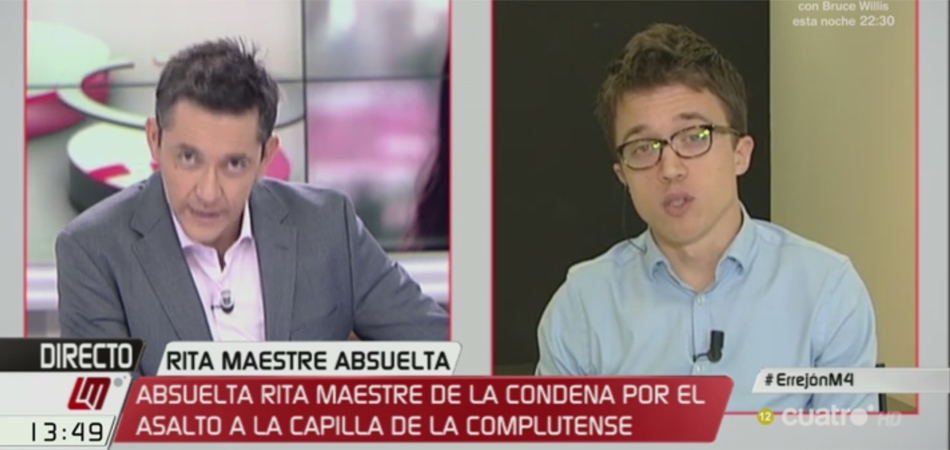 Javier Ruiz e Íñigo Errejón en 'Las Mañanas' de Cuatro