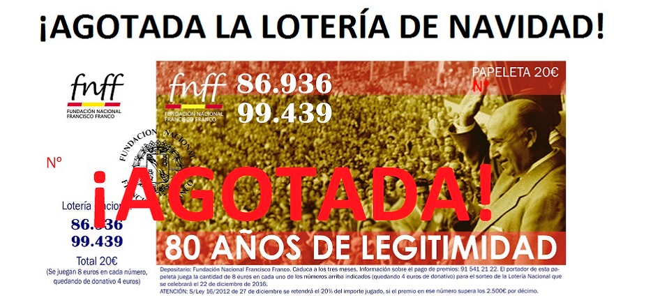 Se agota la lotería de Navidad de la Fundación Francisco Franco
