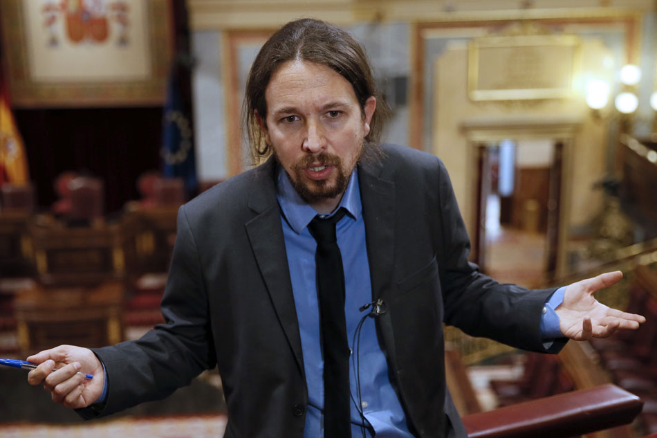 El líder de Podemos, Pablo Iglesias, durante una entrevista con Efe.