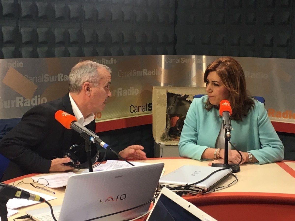 Susana Díaz, entrevistada este viernes por Tom Martín Benítez en Canal Sur.