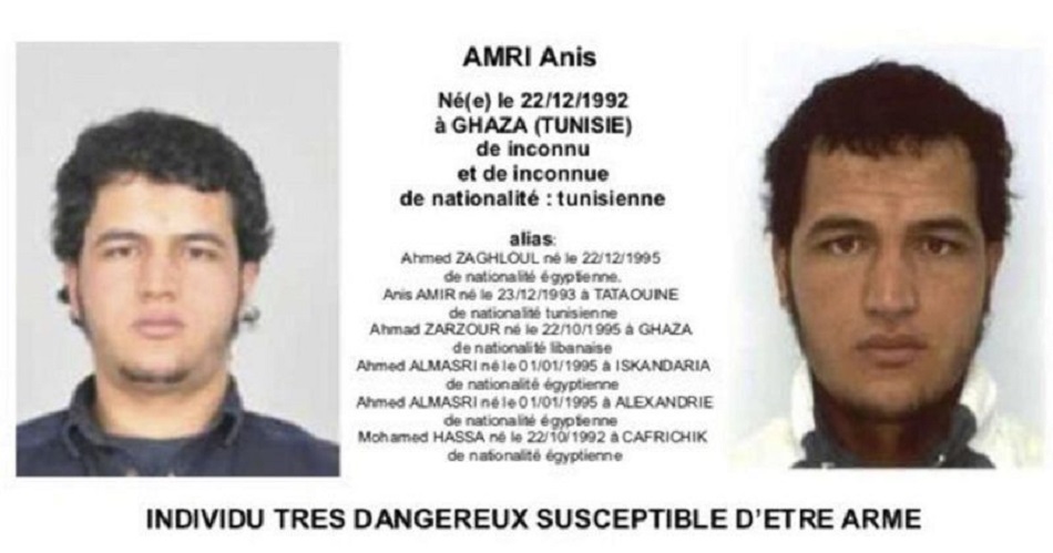 Anis Amri, sospechoso del atentado de Berlín