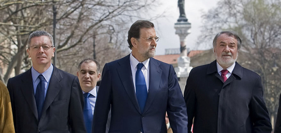 Gallardón, Rajoy y Mayor Oreja en Pamplona en 2011 / Foto Flickr PP Andalucía