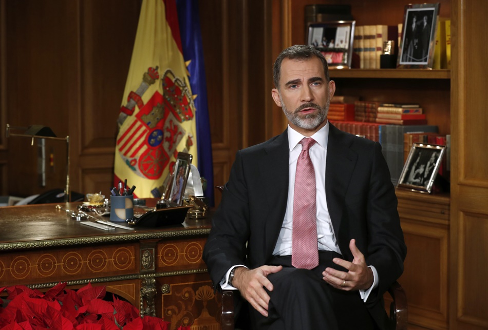 Felipe VI durante el mensaje del pasado día 24 de diciembre. 