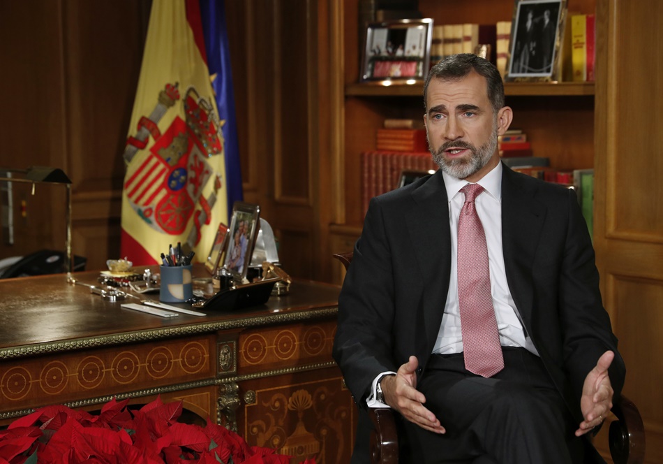 El rey Felipe VI durante uno de sus discursos de Navidad.