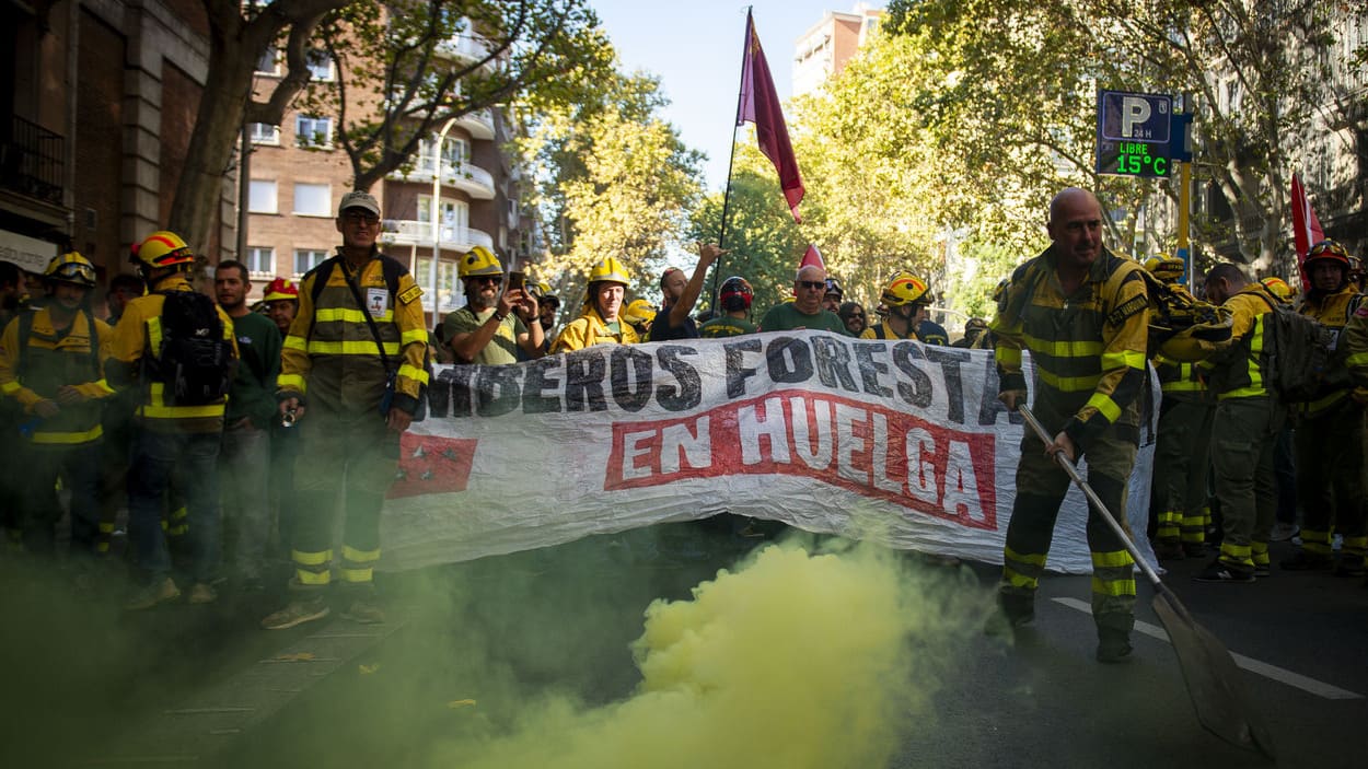 Manifestación de bomberos forestales. EP.