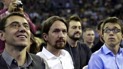 Monedero, Iglesias y Errejón en Vistalegre I Monedero, Iglesias y Errejón en Vistalegre I