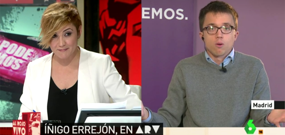 Cristina Pardo entrevista a Íñigo Errejón en 'Al Rojo Vivo'