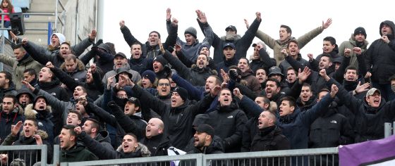 Los Ultras Sur en un partido en Getafe (temporada 2015).