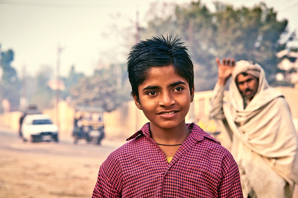 Fotografía de un niño indio