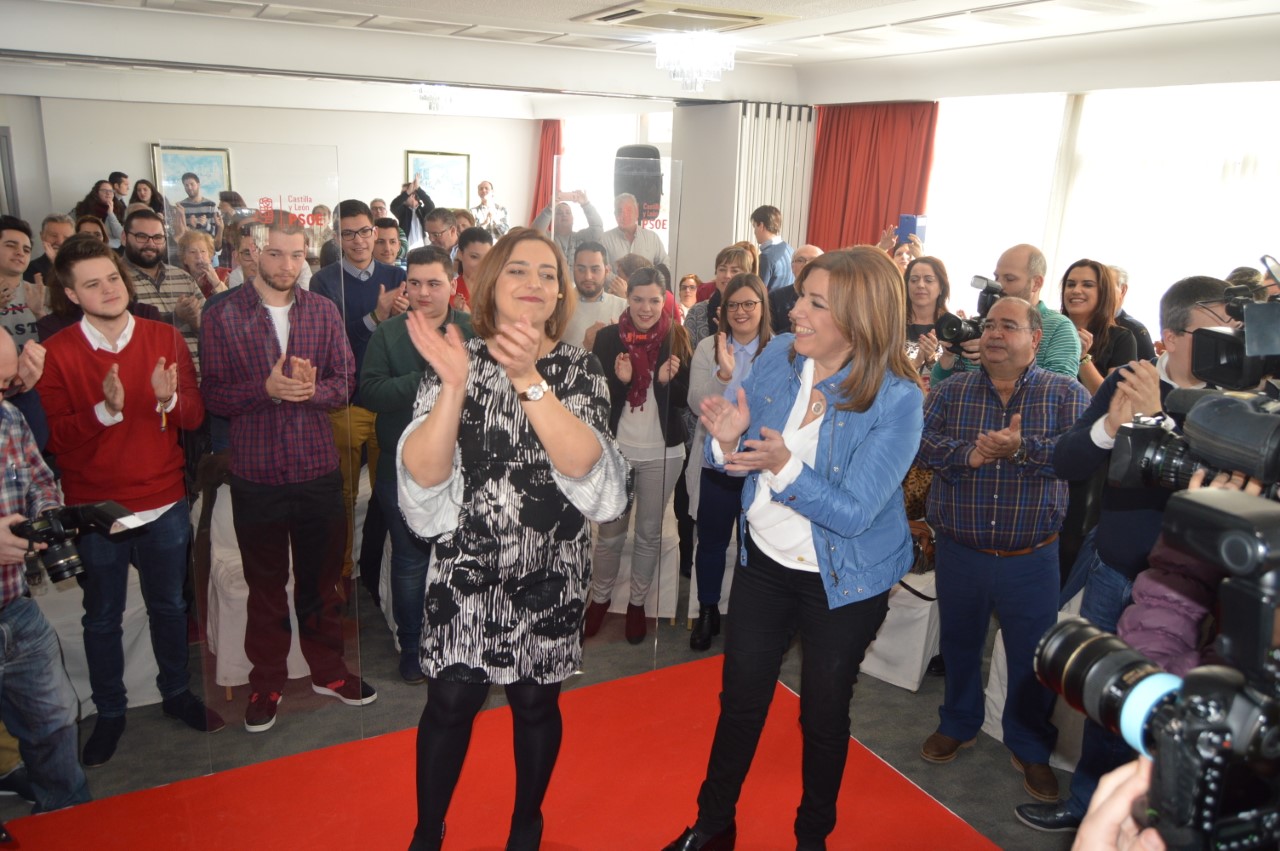 Susana Díaz en un mitin en Palencia. 