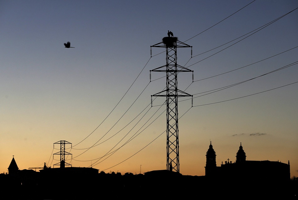 Imagen de un tendido eléctrico.