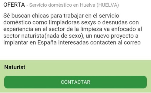 El anuncio, ya retirado, denunciado por el Instituto Andaluz de la Mujer.