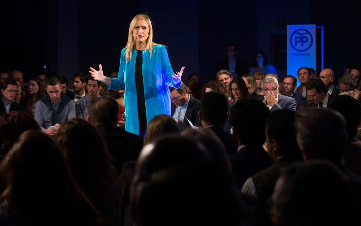 La presidenta madrileña Cristina Cifuentes en un acto del PP de Madrid