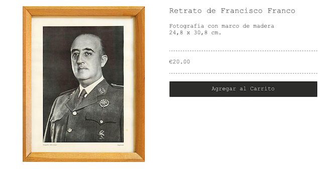 Captura de la tienda de la Fundación Nacional Francisco Franco. 