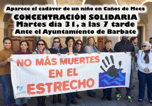 Cartel de la convocatoria de protesta para mañana de la Asociación de Derechos Humanos de Andalucía.