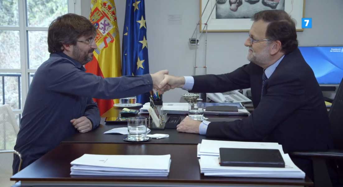 Jordi Evole se despide de Mariano Rajoy, tras entrevistarle para Salvados