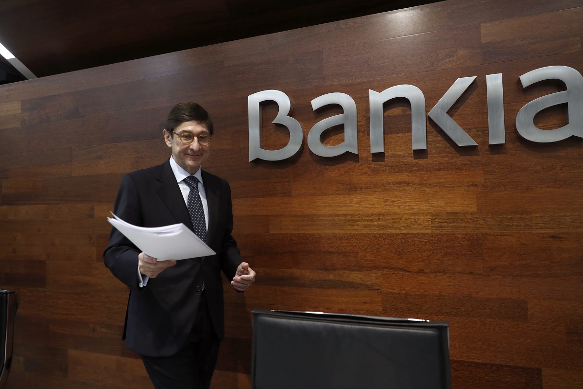 El presidente de Bankia, José Ignacio Goirigolzarri, durante la rueda de prensa que ha ofrecido para presentar los resultados de la entidad en 2016.