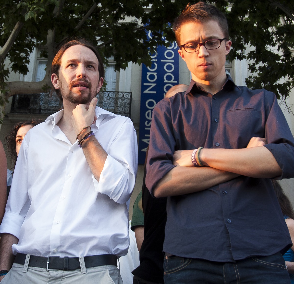 Pablo Iglesias e Íñigo Errejón en una concentración en favor del pueblo girego fuente Podemos