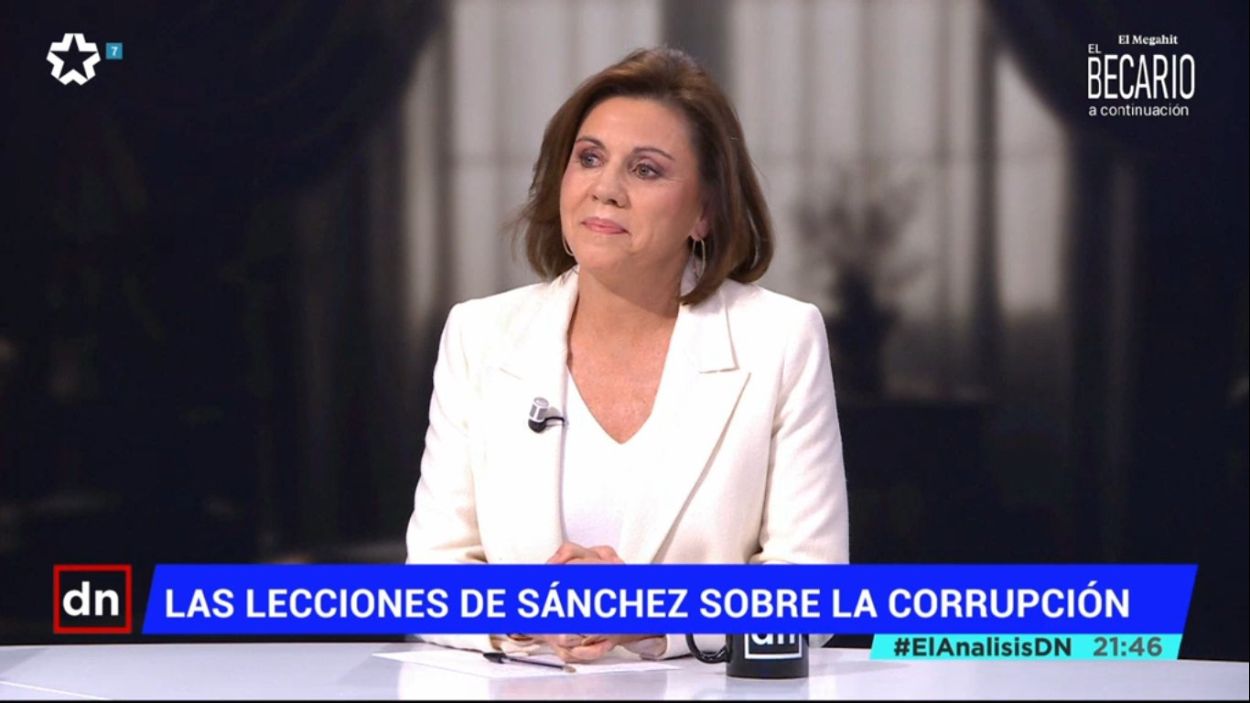 Cospedal en 'El Análisis Diario de la Noche'. Telemadrid