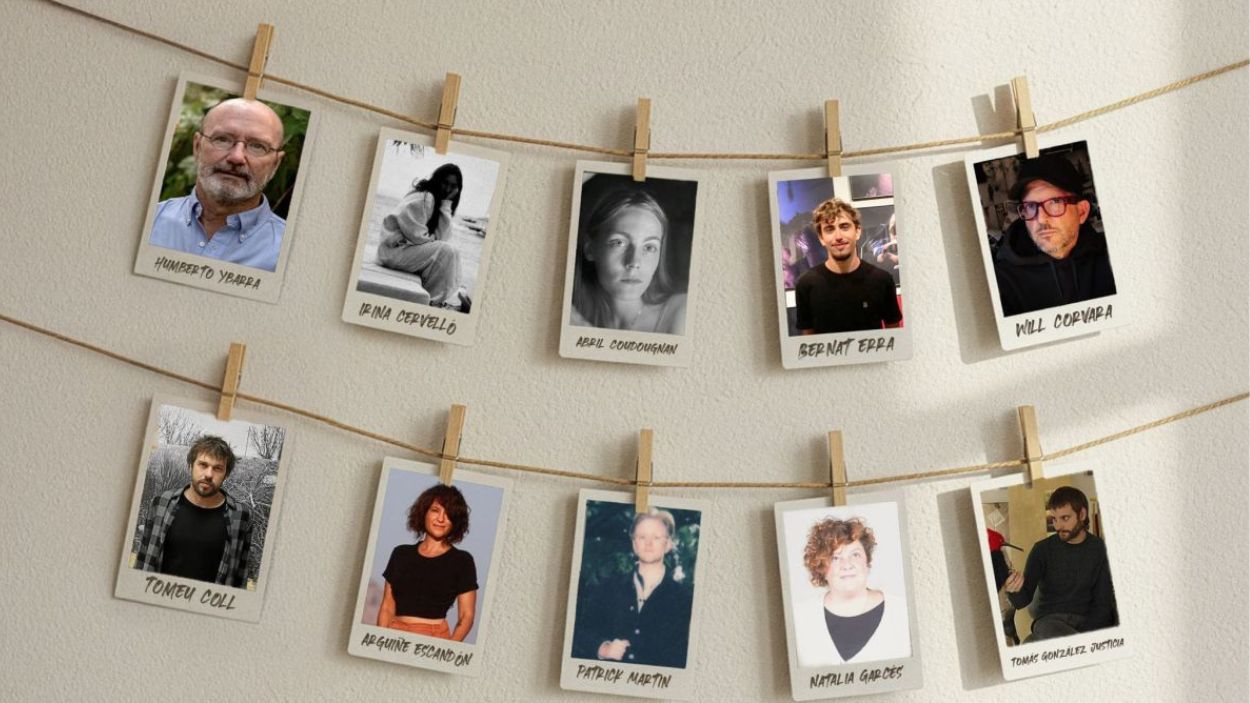 Panel fotográfico con la imagen de los principales artistas