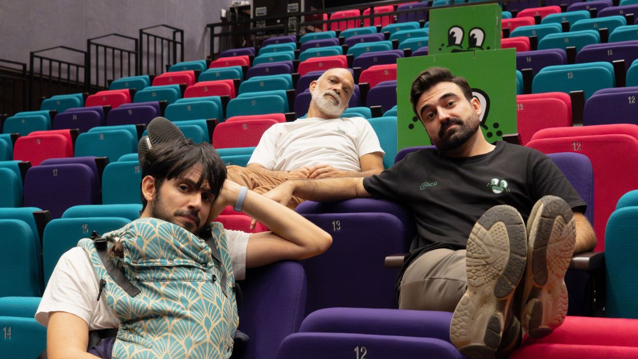 Pablo Suricato (i), Nacho Terceño y Pabloshurmano (d), promotores de FACA. Manu Aguilera.