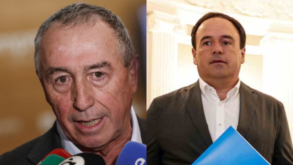 El síndic de Compromís Joan Baldoví y el presidente de la Comunidad Valenciana, Juanfran Pérez Llorca. Elaboración propia.