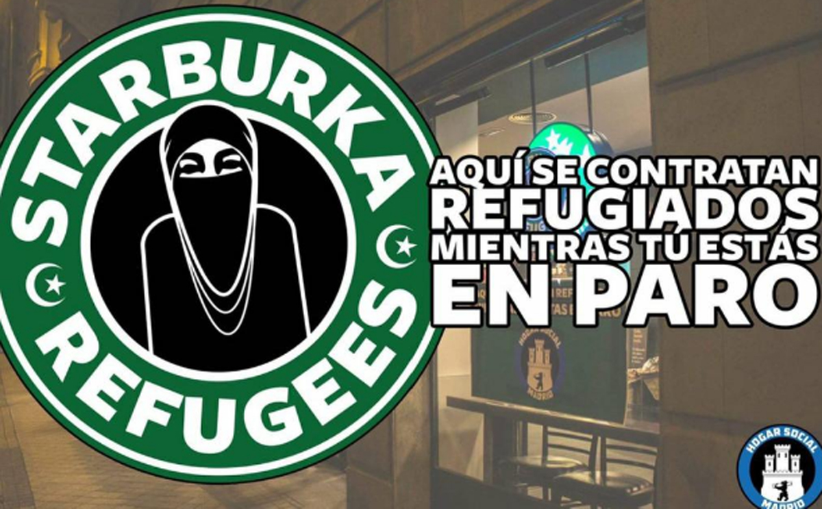 Hogar social cambia el logo de Starbucks por 'Starburka'