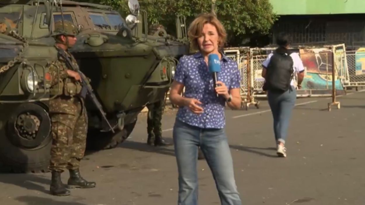 Almudena Ariza en los informativos de TVE. TVE