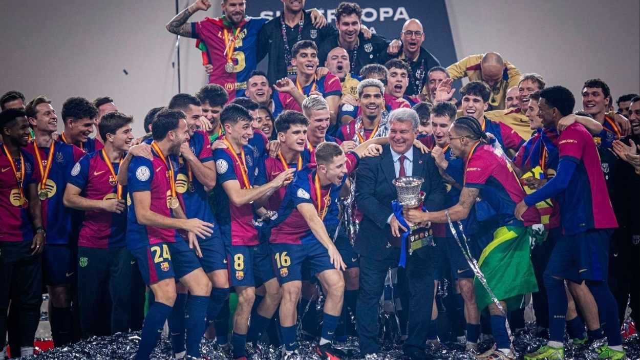 El FC Barcelona, campeón de la Supercopa en 2025. EP