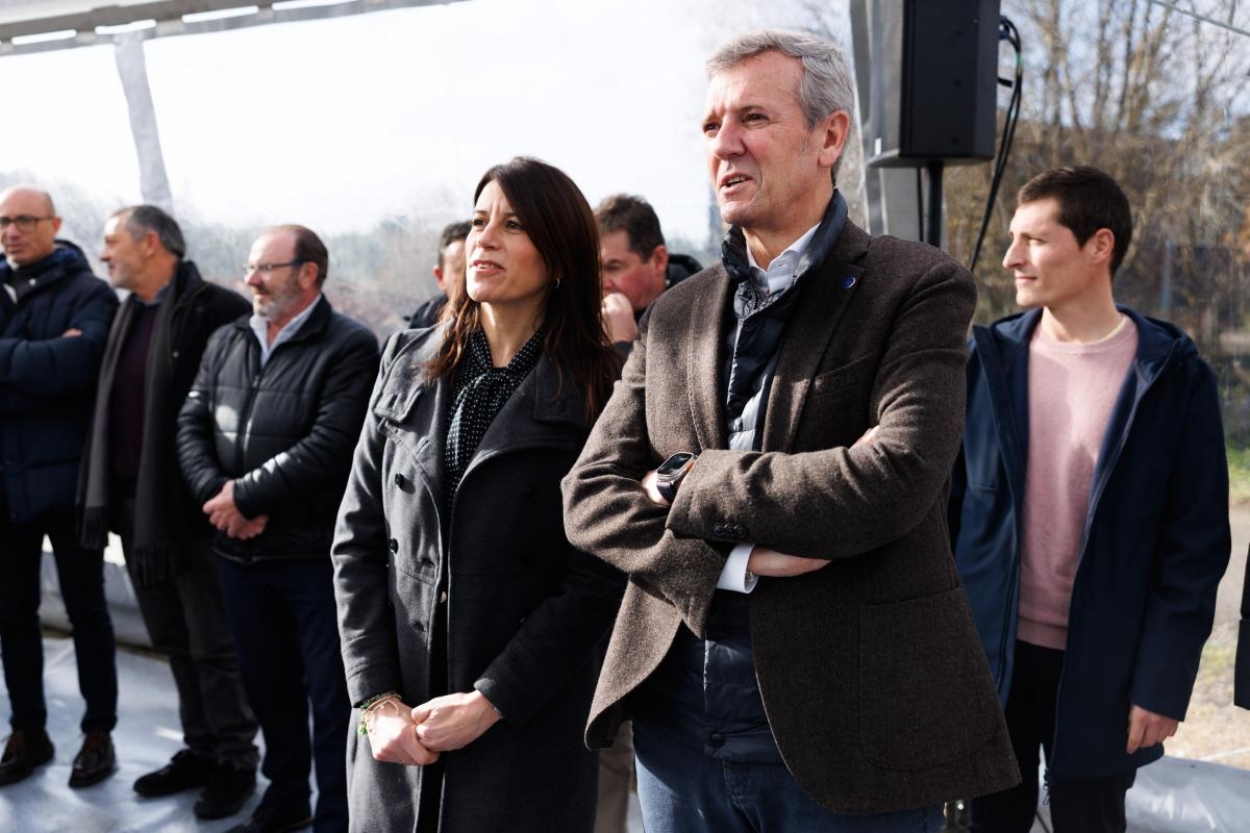 Alfonso Rueda, presidente de la Xunta, durante la presentación del proyecto de ampliación de la AG-55 (Foto: Xunta de Galicia).