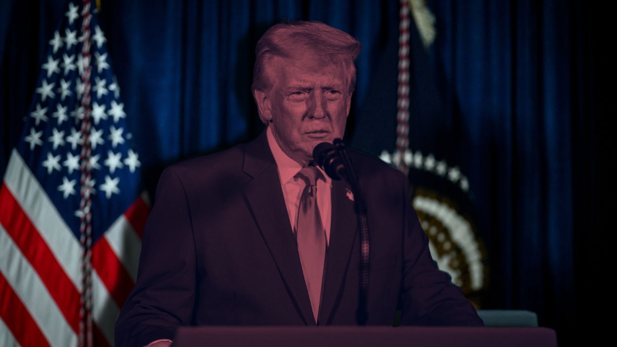 Fotomontaje de Donald Trump en la Casa Blanca. Elaboración propia.