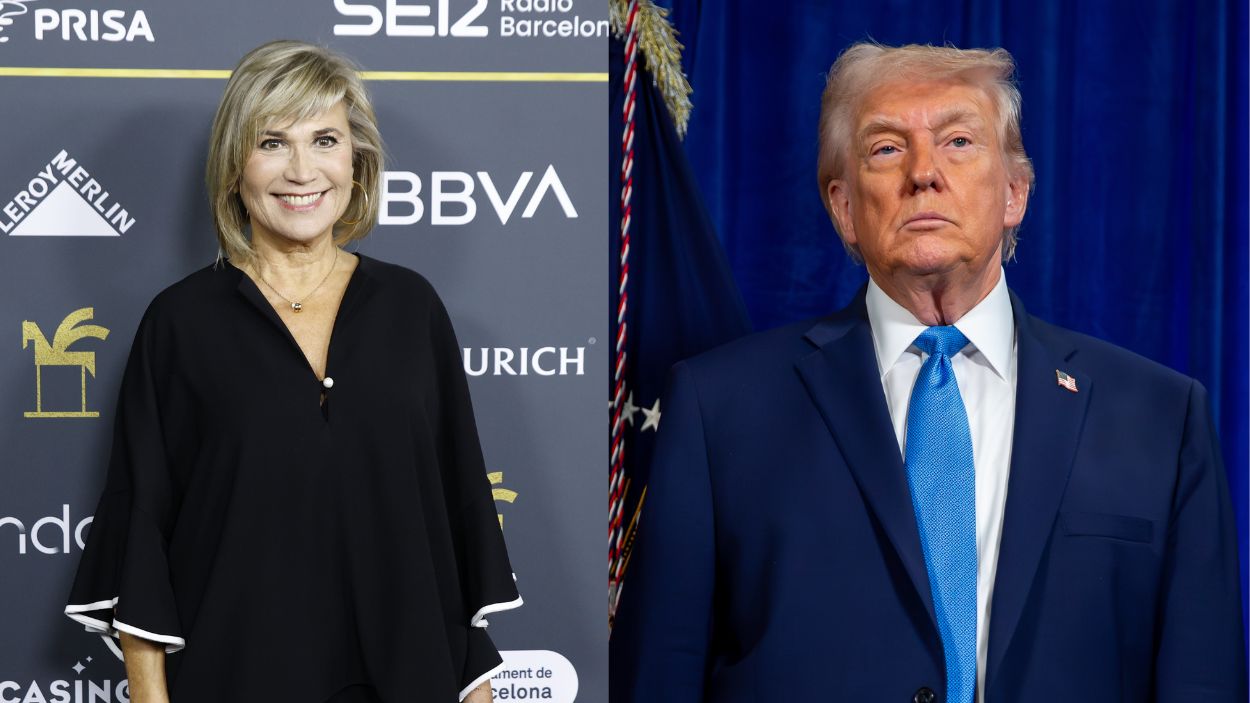 La presentadora Julia Otero y el presidente de Estados Unidos, Donald Trump. EP.
