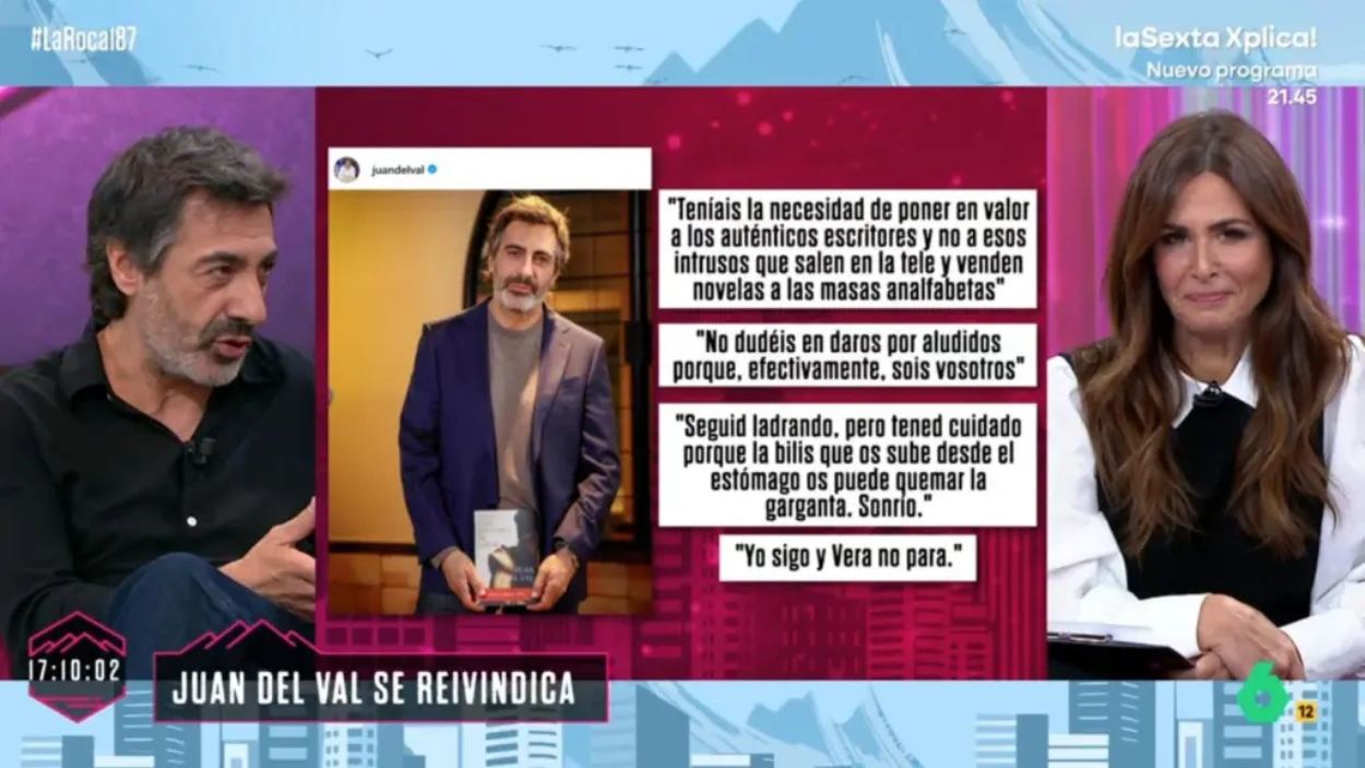 Juan del Val y Nuria Roca en 'La Roca'. Atresmedia