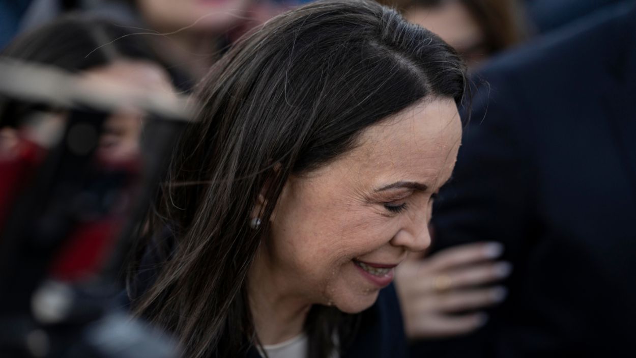 María Corina Machado, a su llegada al Capitolio de los Estados Unidos. EP